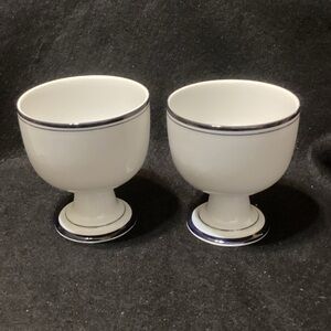 2 Dansk White and Blue Goblets Set